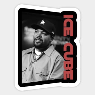 ice cube oldschool - monochrome style Sticker